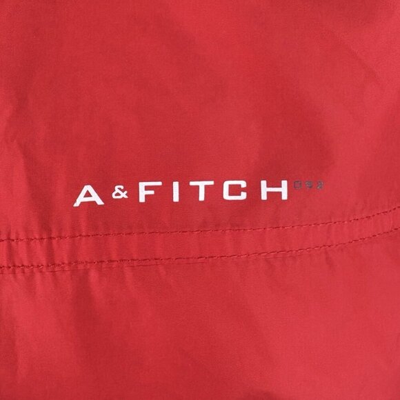 VTG Y2K Abercrombie & Fitch 092 Windbreaker Full Zip Jacket Red Women’s M Lined - Picture 7 of 11
